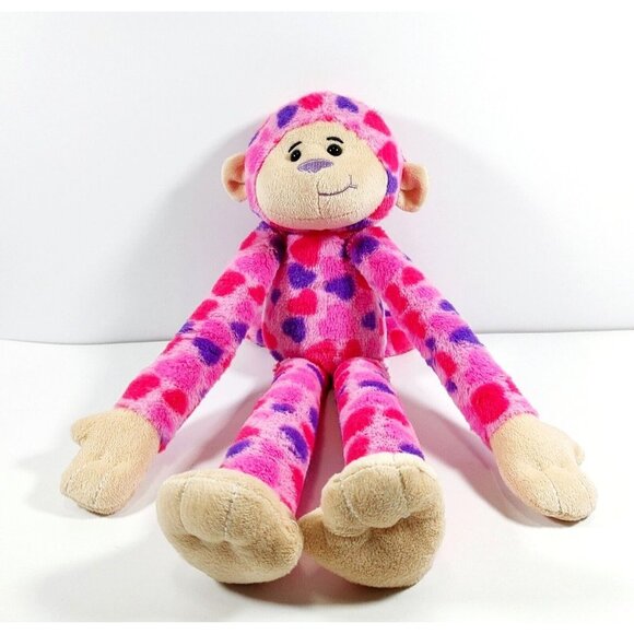 Ganz Heart Hanging Monkey Plush 18" Pink Purple Very Rare! Valentines HV9174 - Picture 1 of 5